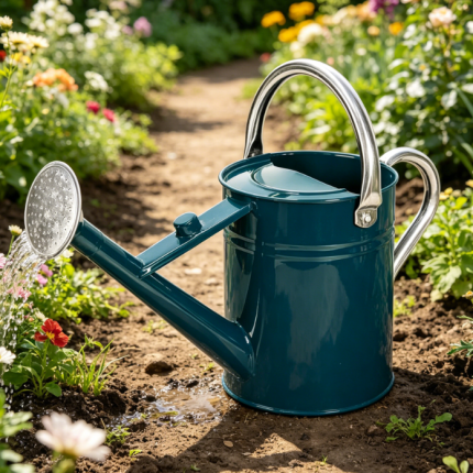 Large-Capacity Metal Long-Spout Watering Can – Blue, for Indoor & Outdoor Gardening