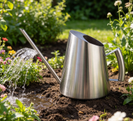 Modern-style stainless steel long-spout watering can for small houseplants - Image 2