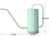 Black plastic and metal long-spout watering can for household succulents and potted plants - Image 2