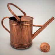 Copper-colored metal long-spout watering can (durable model) for household gardening - Image 2