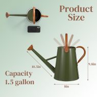 White galvanized metal long-spout watering can for household gardening - Image 2