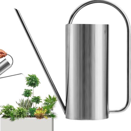Large-capacity metal long-spout watering can with movable handle