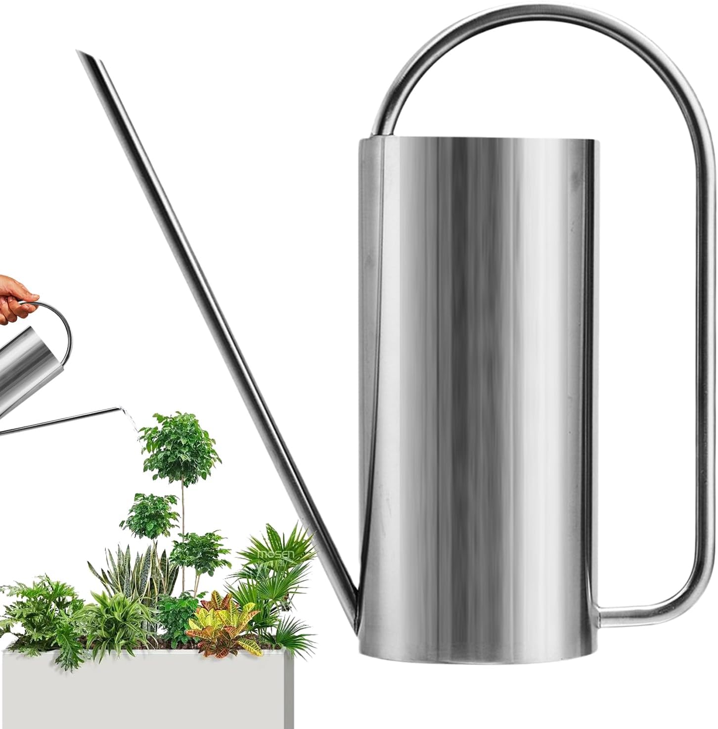 71DTMg4esmL._AC_SL1500_.jpg Large-capacity metal long-spout watering can with movable handle - Image 1