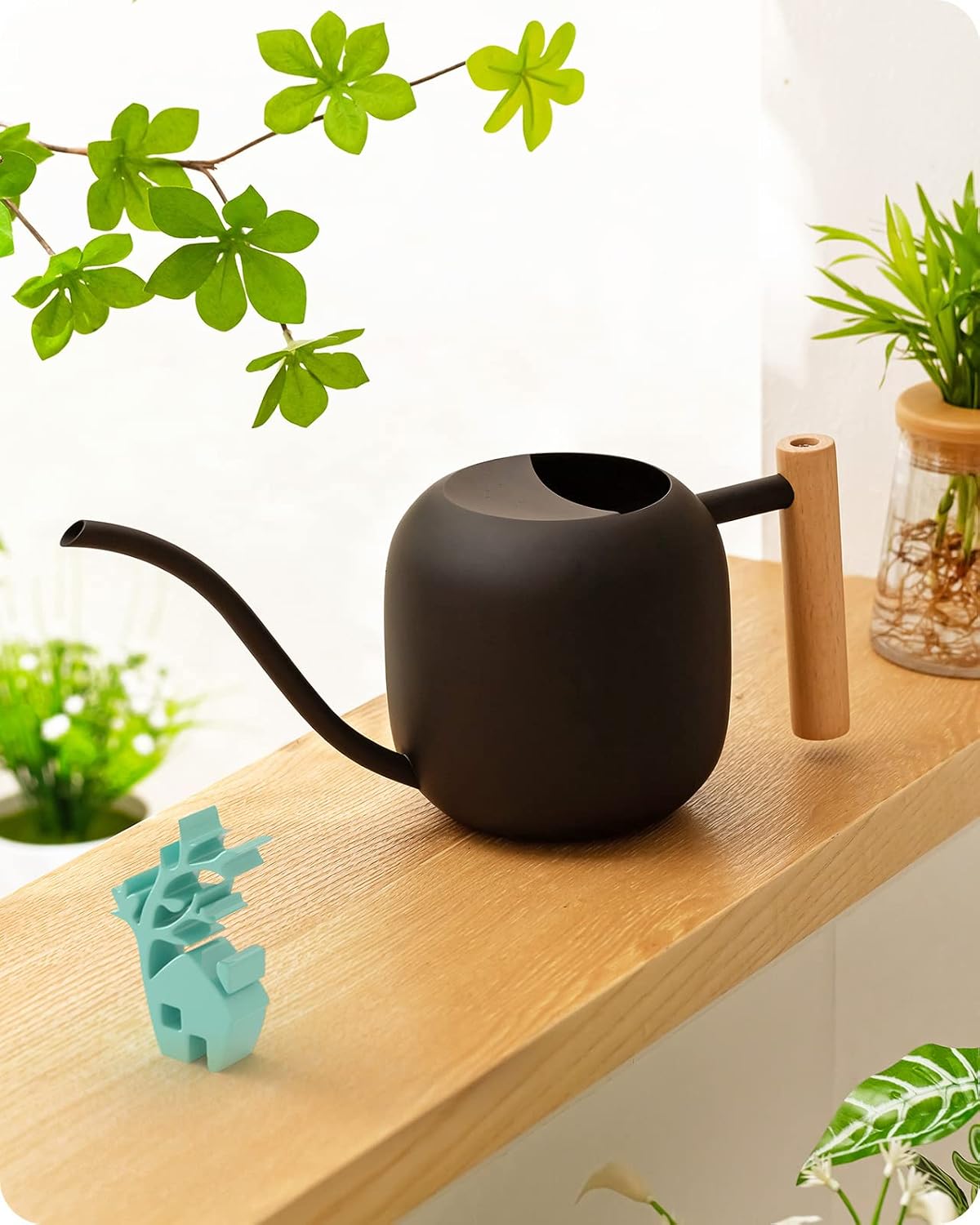 71a6YSSbecL._AC_SL1500_.jpg Black mini long-spout watering can for small succulents (decorative style) - Image 1